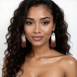 Dip It Up Brown to White Ombre Earrings